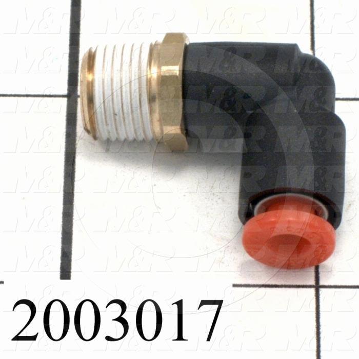 Fitting, 1/8 NPT Port Size, Single Mounting Type, 5/32" Tube OD, Elbow