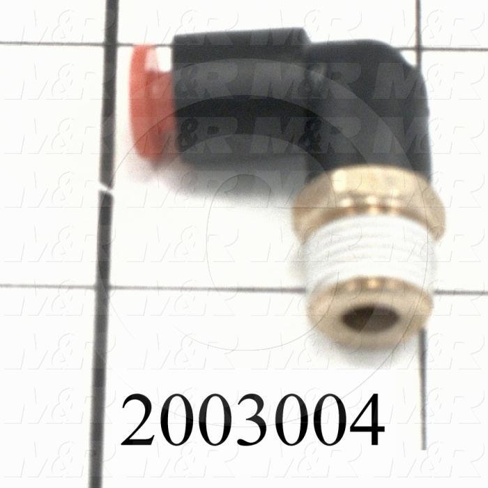 Fitting, 1/8 NPT Port Size, Single Mounting Type, 5/32" Tube OD, Elbow