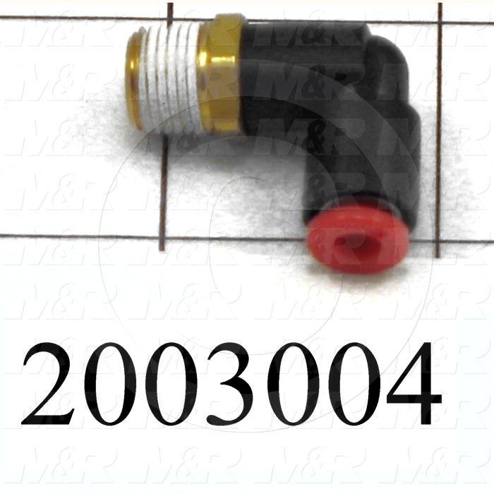Fitting, 1/8 NPT Port Size, Single Mounting Type, 5/32" Tube OD, Elbow