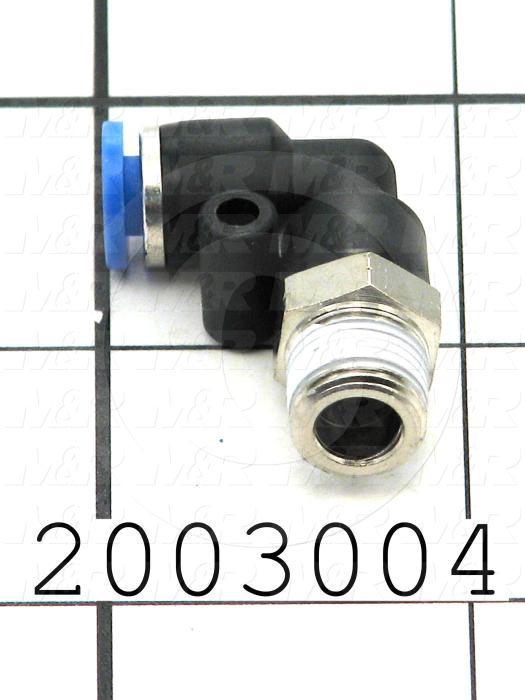 Fitting, 1/8 NPT Port Size, Single Mounting Type, 5/32" Tube OD, Elbow