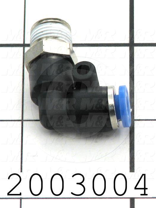 Fitting, 1/8 NPT Port Size, Single Mounting Type, 5/32" Tube OD, Elbow