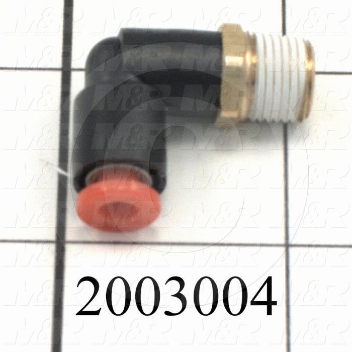 Fitting, 1/8 NPT Port Size, Single Mounting Type, 5/32" Tube OD, Elbow