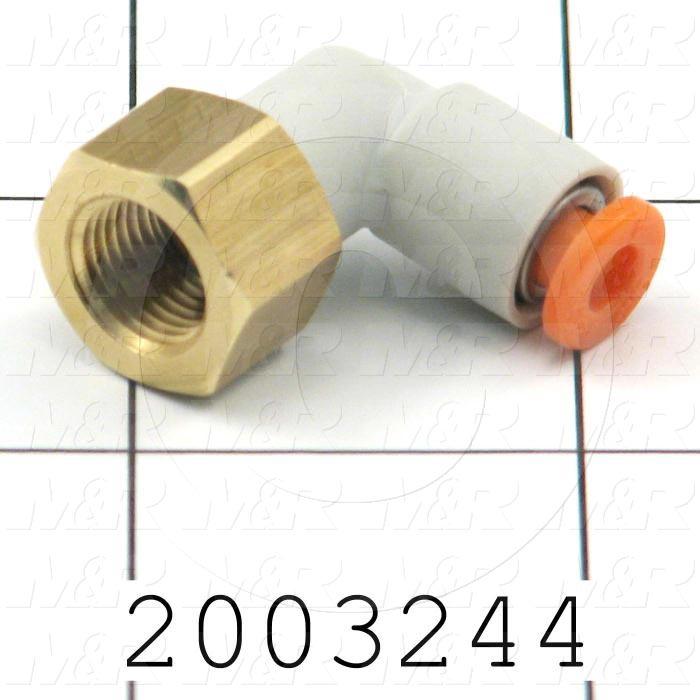 Fitting, 1/8 NPT Port Size, Single Mounting Type, 5/32" Tube OD, Elbow, Female