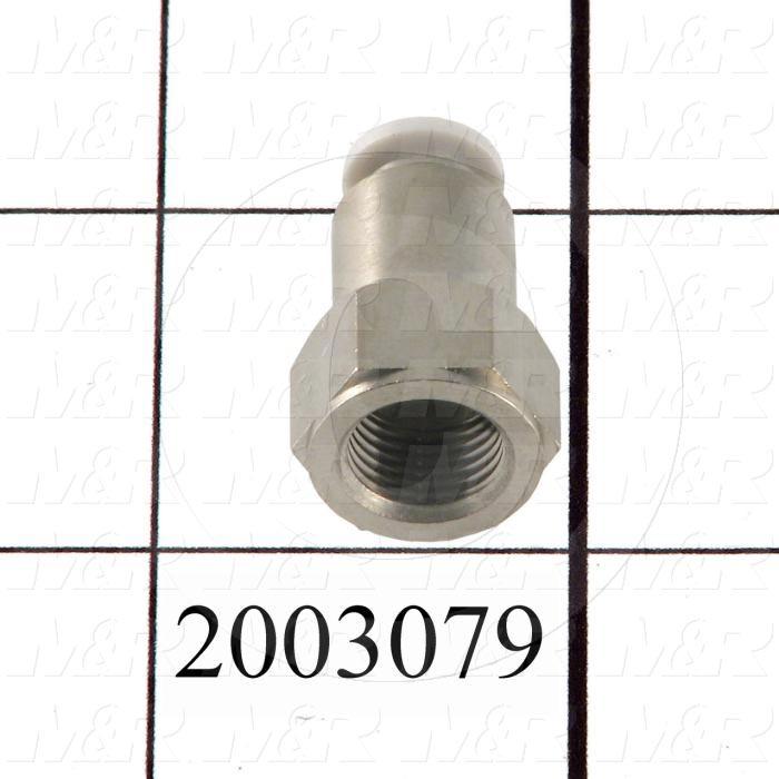 Fitting, 1/8 NPT Port Size, Single Mounting Type, 5/32" Tube OD, Straight, Female, 1/8" NPT Fitting Out