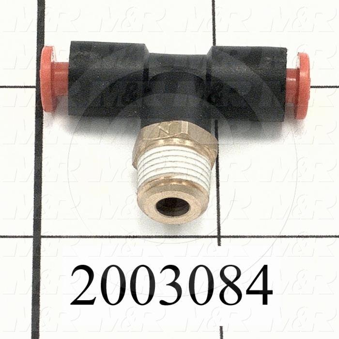 Fitting, 1/8 NPT Port Size, Single Mounting Type, 5/32" Tube OD, Tee