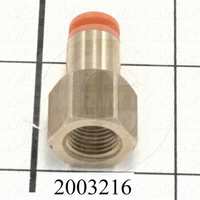 Fitting, 1/8 NPT Port Size, Single Mounting Type, W/O Seal, 5/32" Tube OD, Straight, PT 1/8 Fitting In
