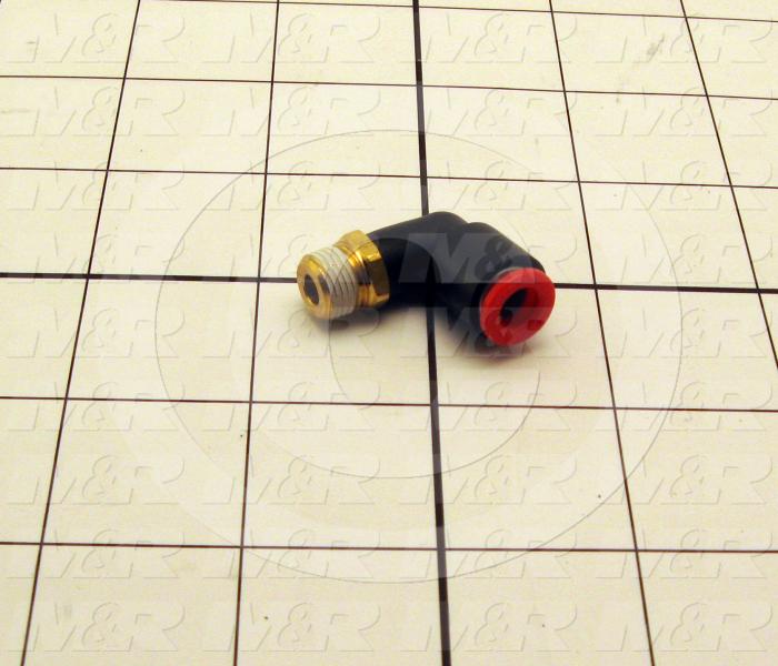 Fitting, 1/8 NPT Port Size, Single Mounting Type, With Seal, 1/4" Tube OD, Elbow
