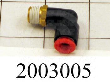 Fitting, 1/8 NPT Port Size, Single Mounting Type, With Seal, 1/4" Tube OD, Elbow