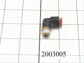 Fitting, 1/8 NPT Port Size, Single Mounting Type, With Seal, 1/4" Tube OD, Elbow