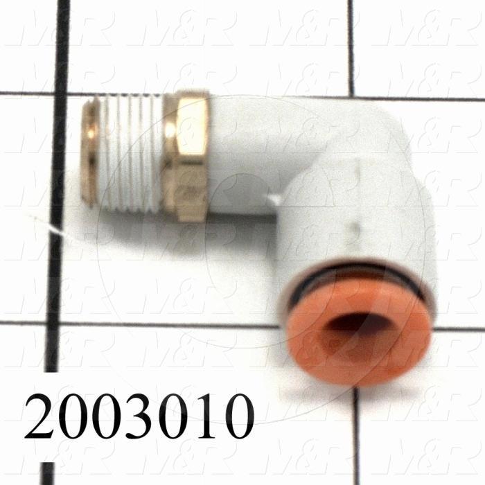Fitting, 1/8 NPT Port Size, Single Mounting Type, With Seal, 1/4" Tube OD, Elbow