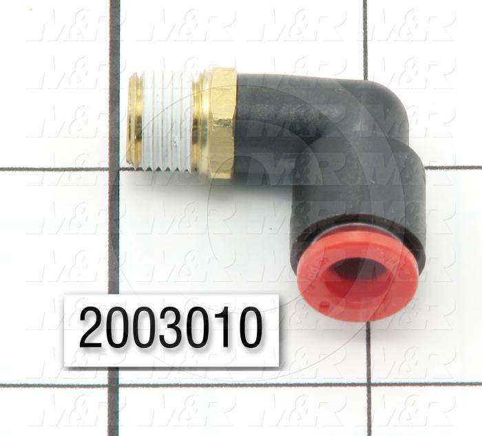 Fitting, 1/8 NPT Port Size, Single Mounting Type, With Seal, 1/4" Tube OD, Elbow
