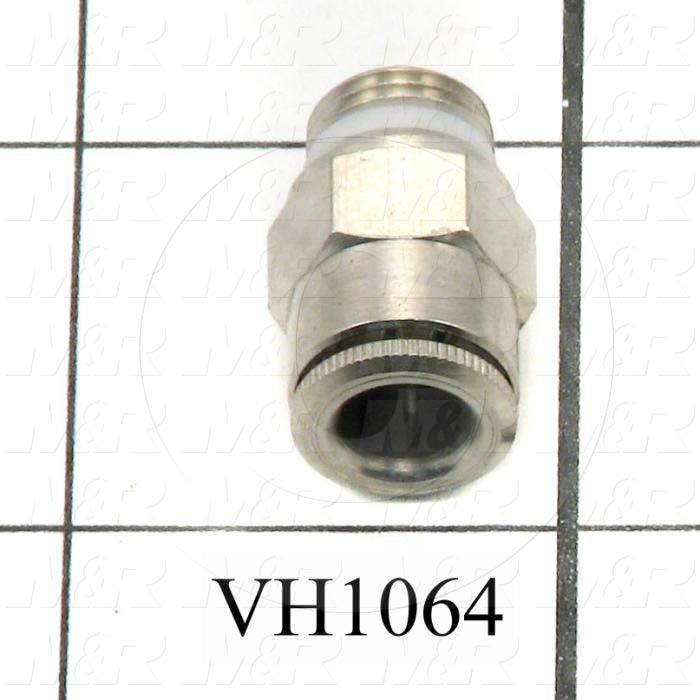 Fitting, 1/8 NPT Port Size, Single Mounting Type, With Seal, 1/4" Tube OD, Straight, Female