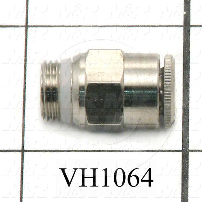 Fitting, 1/8 NPT Port Size, Single Mounting Type, With Seal, 1/4" Tube OD, Straight, Female