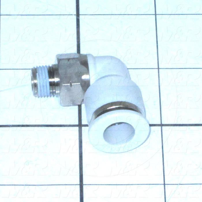 Fitting, 1/8 NPT Port Size, Single Mounting Type, With Seal, 3/8" Tube OD, Elbow