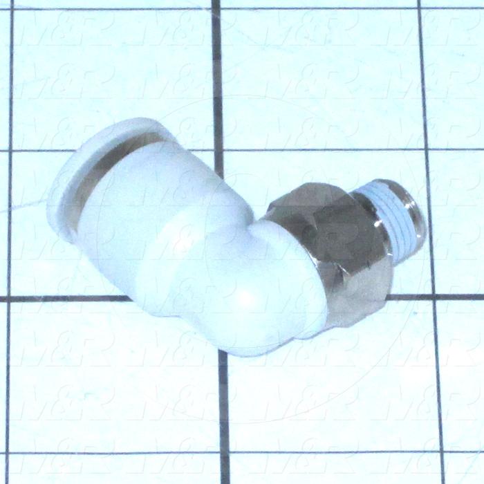 Fitting, 1/8 NPT Port Size, Single Mounting Type, With Seal, 3/8" Tube OD, Elbow