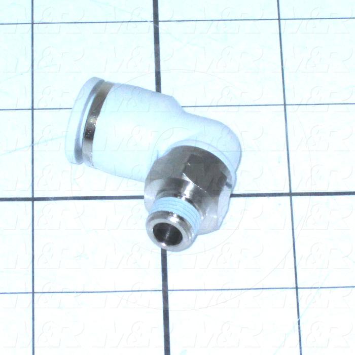 Fitting, 1/8 NPT Port Size, Single Mounting Type, With Seal, 3/8" Tube OD, Elbow