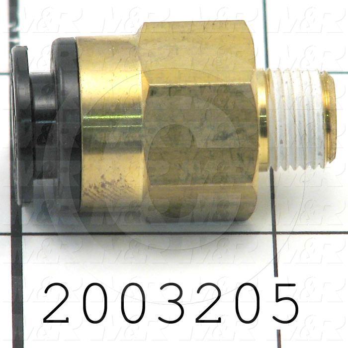 Fitting, 1/8 NPT Port Size, Single Mounting Type, With Seal, 3/8" Tube OD, Straight, Male
