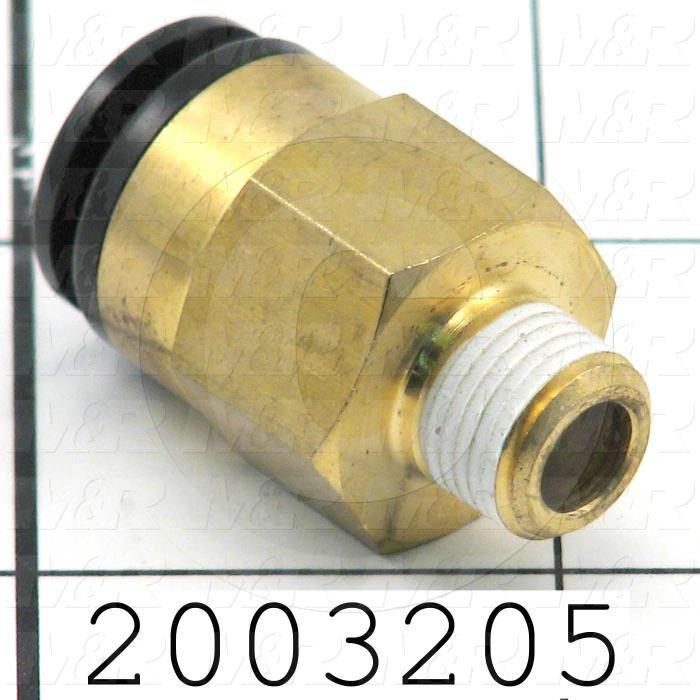 Fitting, 1/8 NPT Port Size, Single Mounting Type, With Seal, 3/8" Tube OD, Straight, Male