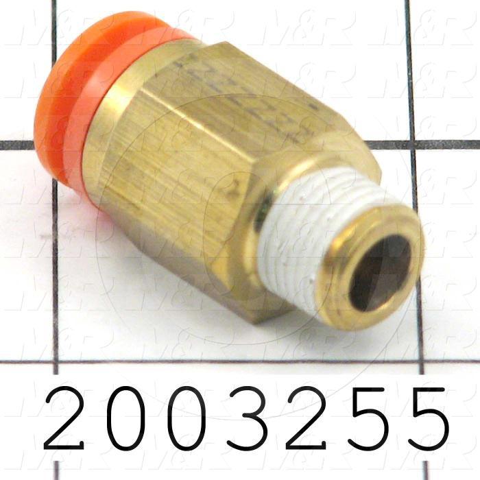 Fitting, 1/8 NPT Port Size, Single Mounting Type, With Seal, 5/16" Tube OD, Straight, Male