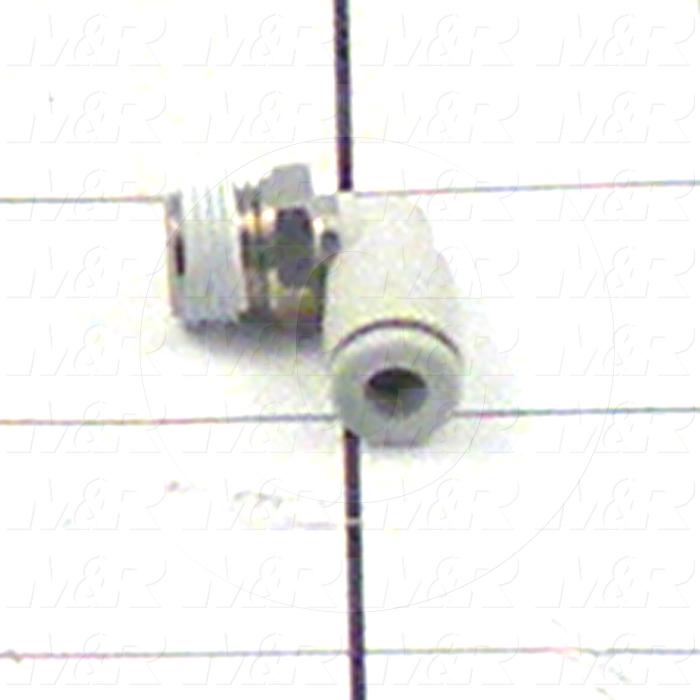 Fitting, 1/8 NPT Port Size, Single Mounting Type, With Seal, 5/32" Tube OD, Elbow