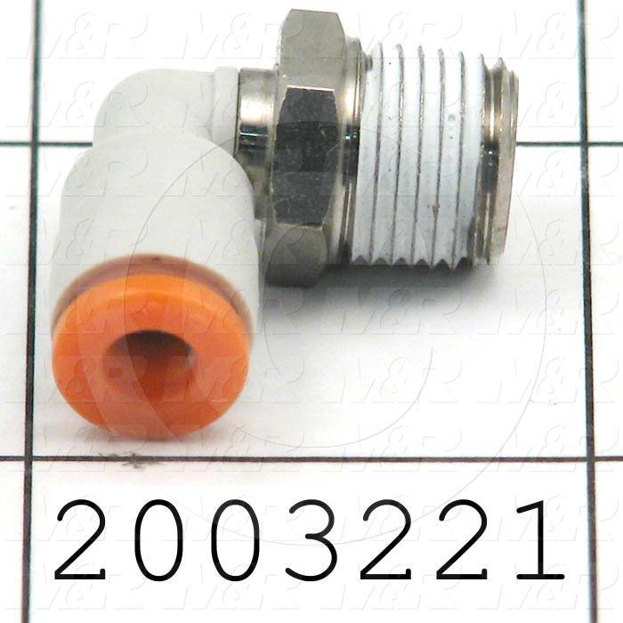 Fitting, 1/8 NPT Port Size, Single Mounting Type, With Seal, 5/32" Tube OD, Elbow, Male