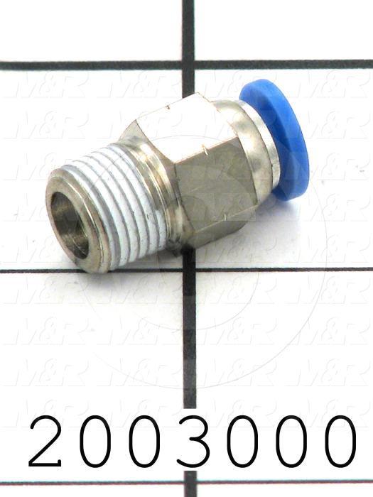 Fitting, 1/8 NPT Port Size, Single Mounting Type, With Seal, 5/32" Tube OD, Straight