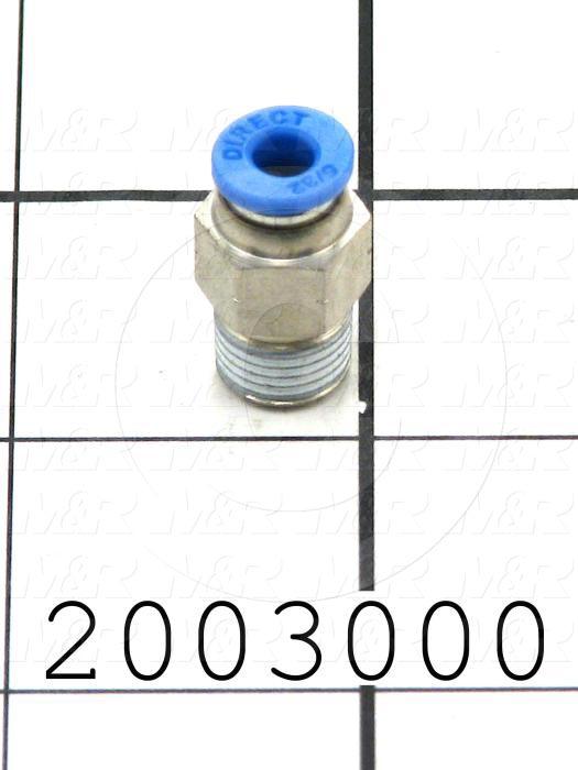 Fitting, 1/8 NPT Port Size, Single Mounting Type, With Seal, 5/32" Tube OD, Straight