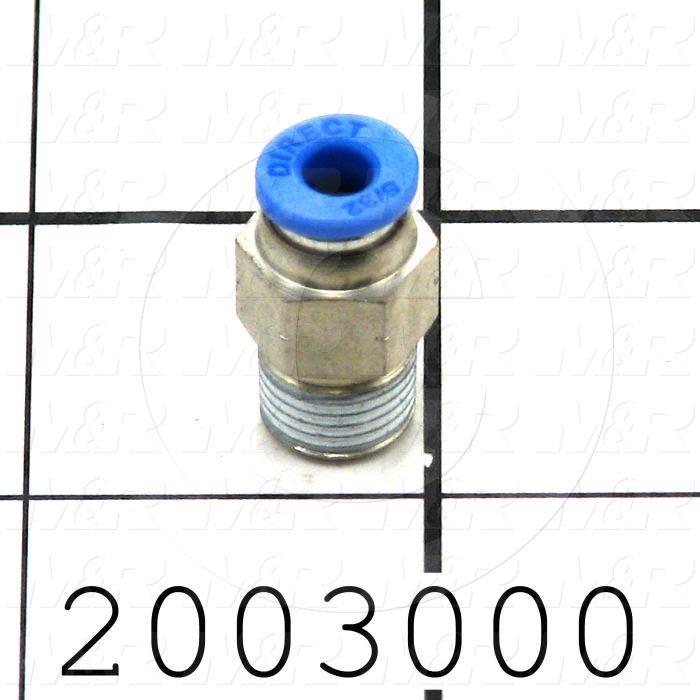 Fitting, 1/8 NPT Port Size, Single Mounting Type, With Seal, 5/32" Tube OD, Straight
