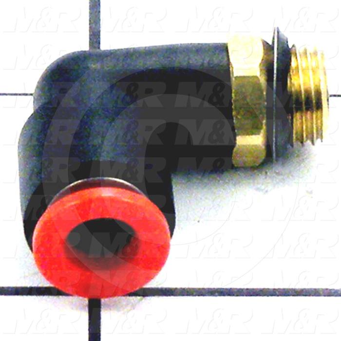 Fitting, 1/8 UNF Port Size, Single Mounting Type, 1/4" Tube OD, Elbow