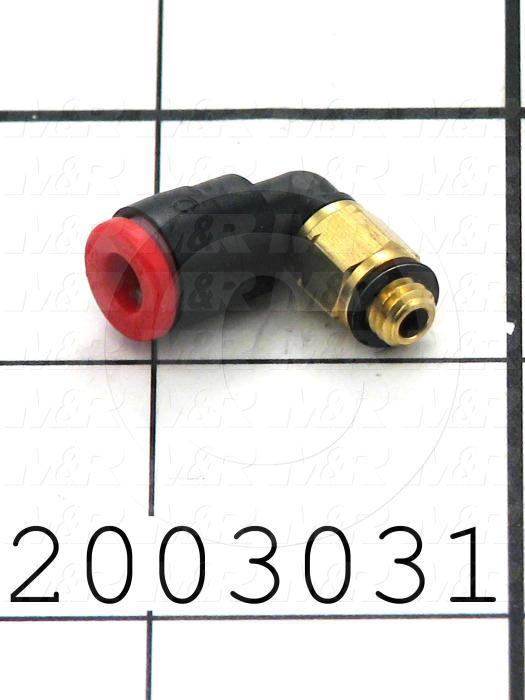 Fitting, 10-32 NPT Port Size, Single Mounting Type, W/O Seal, 5/32" Tube OD, Elbow