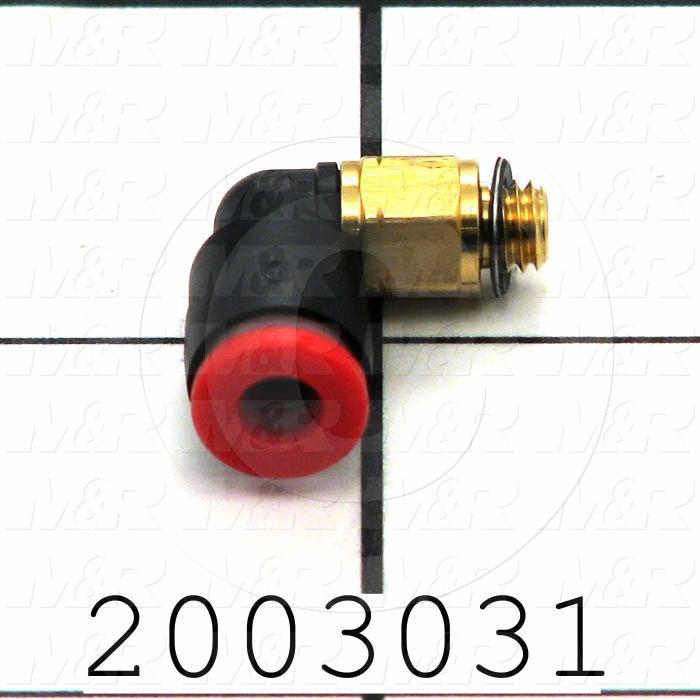 Fitting, 10-32 NPT Port Size, Single Mounting Type, W/O Seal, 5/32" Tube OD, Elbow