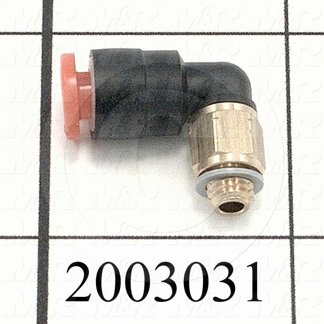 Fitting, 10-32 NPT Port Size, Single Mounting Type, W/O Seal, 5/32" Tube OD, Elbow