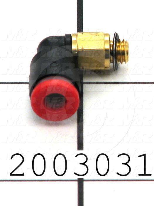Fitting, 10-32 NPT Port Size, Single Mounting Type, W/O Seal, 5/32" Tube OD, Elbow