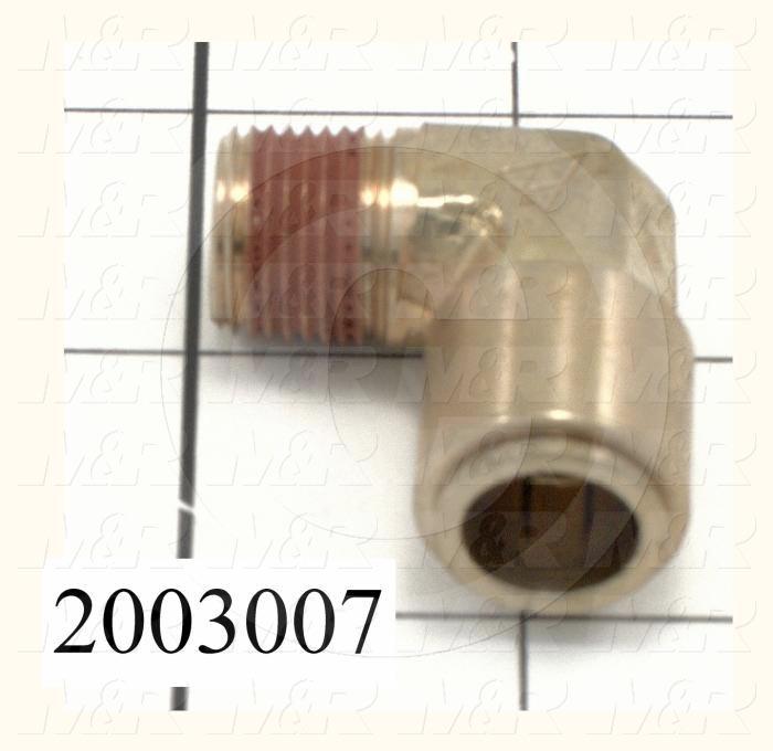 Fitting, 3/8 NPT Port Size, Single Mounting Type, 1/2" Tube OD, Elbow
