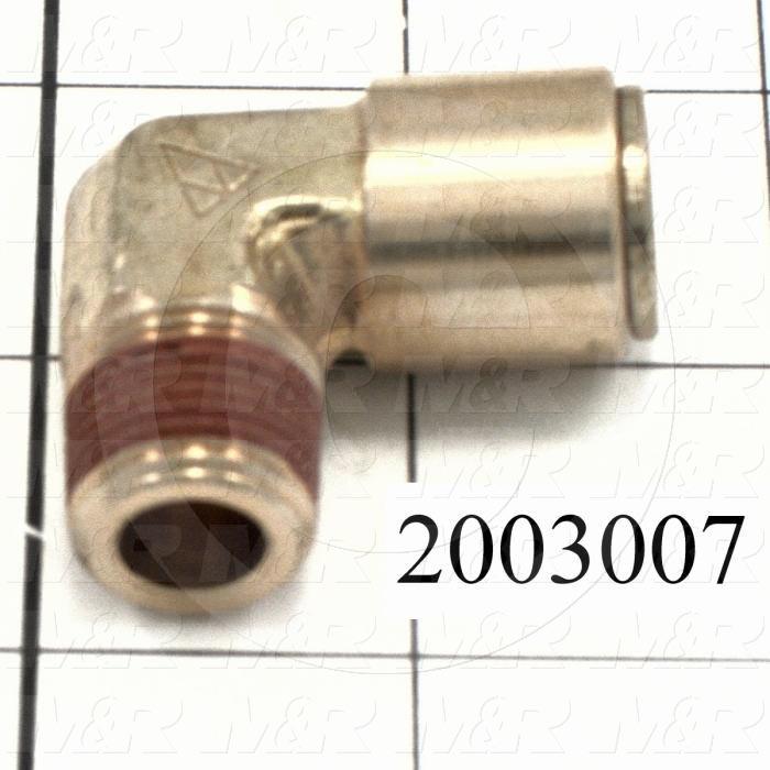 Fitting, 3/8 NPT Port Size, Single Mounting Type, 1/2" Tube OD, Elbow