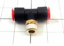 Fitting, 3/8 NPT Port Size, Single Mounting Type, 1/2" Tube OD, Tee