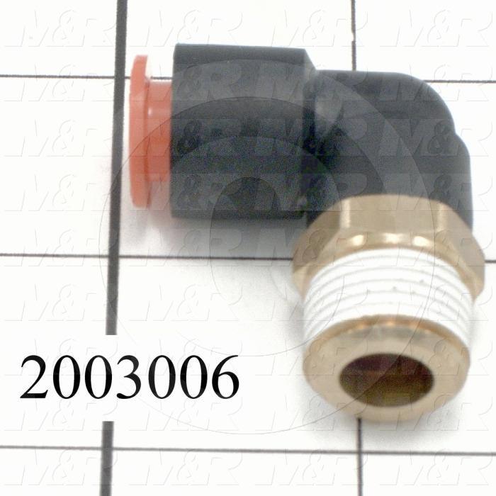 Fitting, 3/8 NPT Port Size, Single Mounting Type, 3/8" Tube OD, Elbow
