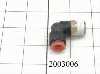 Fitting, 3/8 NPT Port Size, Single Mounting Type, 3/8" Tube OD, Elbow