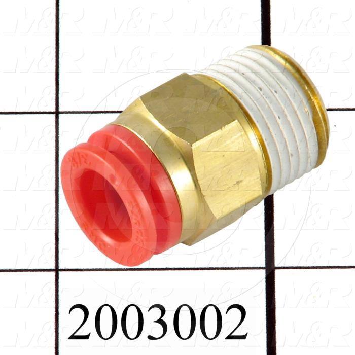Fitting, 3/8 NPT Port Size, Single Mounting Type, 3/8" Tube OD, Straight