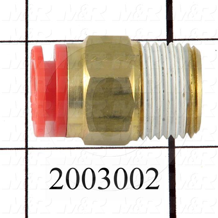 Fitting, 3/8 NPT Port Size, Single Mounting Type, 3/8" Tube OD, Straight