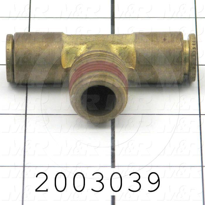 Fitting, 3/8 NPT Port Size, Single Mounting Type, 3/8" Tube OD, Tee