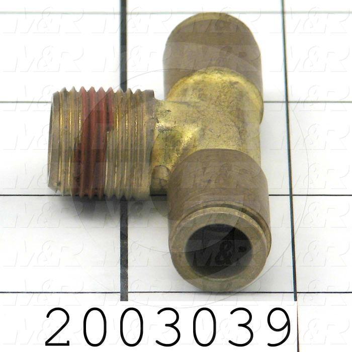 Fitting, 3/8 NPT Port Size, Single Mounting Type, 3/8" Tube OD, Tee