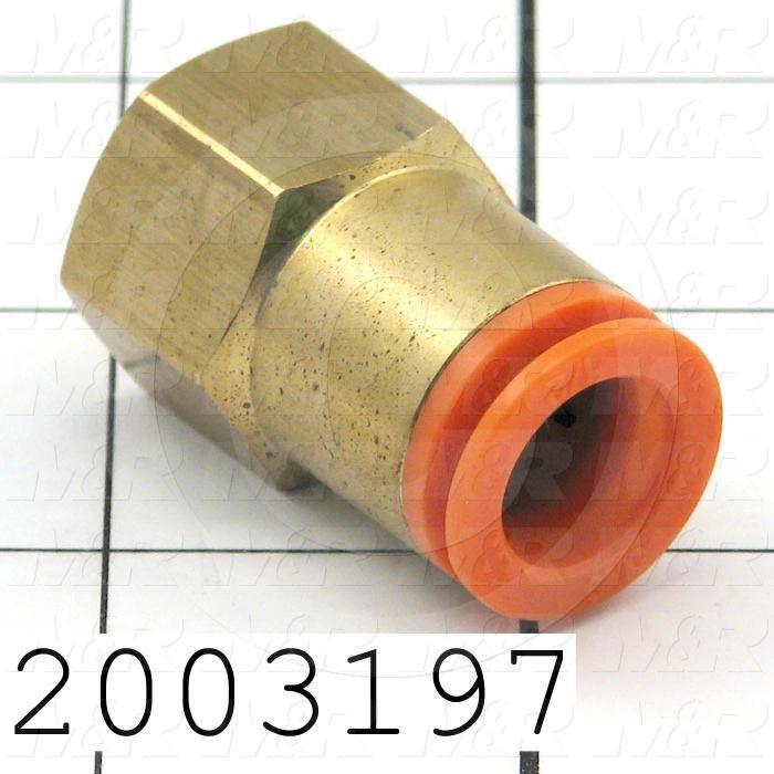Fitting, 3/8 NPT Port Size, Single Mounting Type, W/O Seal, 1/2" Tube OD, Straight, PT 1/8 Fitting In