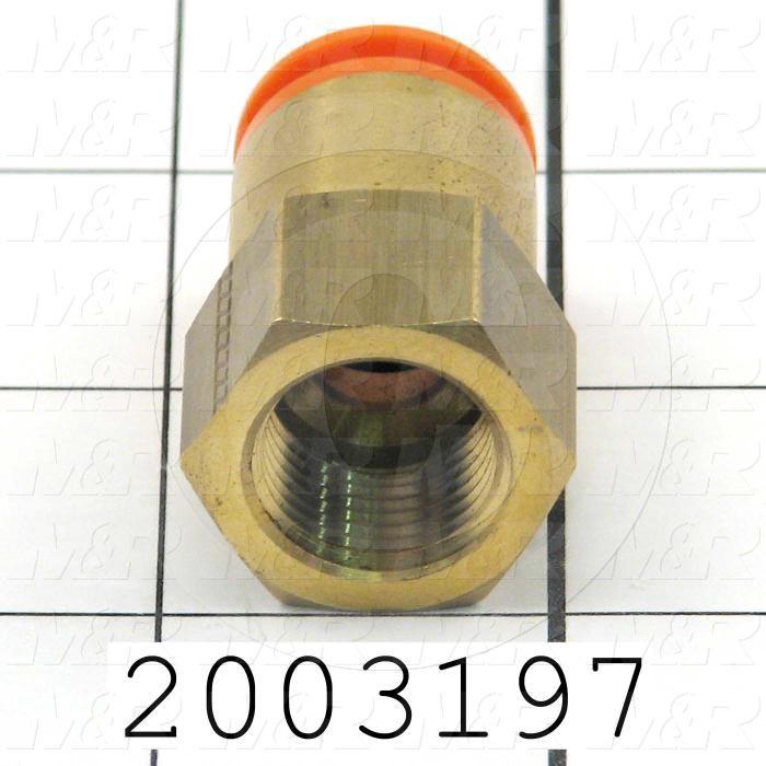 Fitting, 3/8 NPT Port Size, Single Mounting Type, W/O Seal, 1/2" Tube OD, Straight, PT 1/8 Fitting In