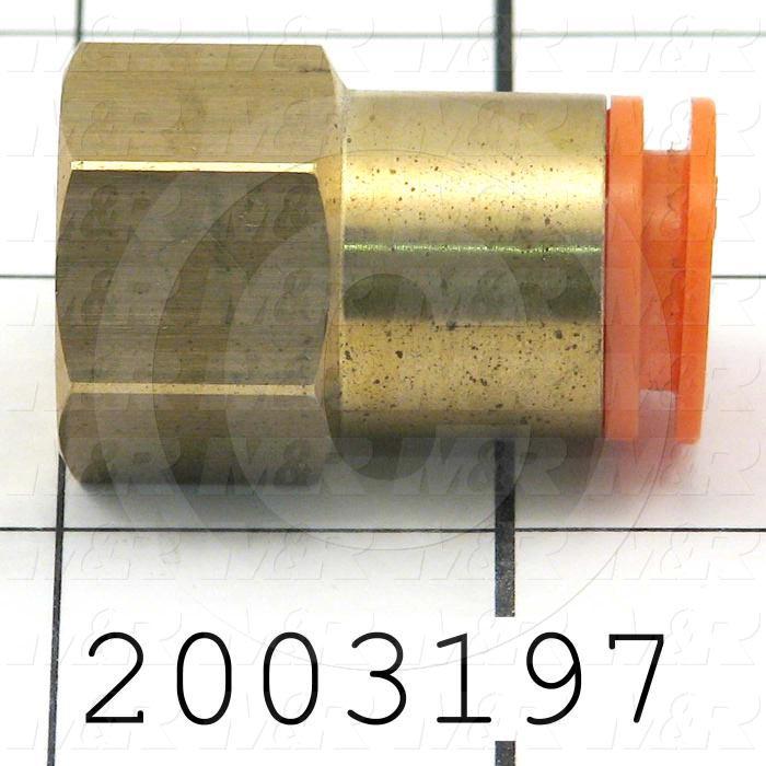 Fitting, 3/8 NPT Port Size, Single Mounting Type, W/O Seal, 1/2" Tube OD, Straight, PT 1/8 Fitting In