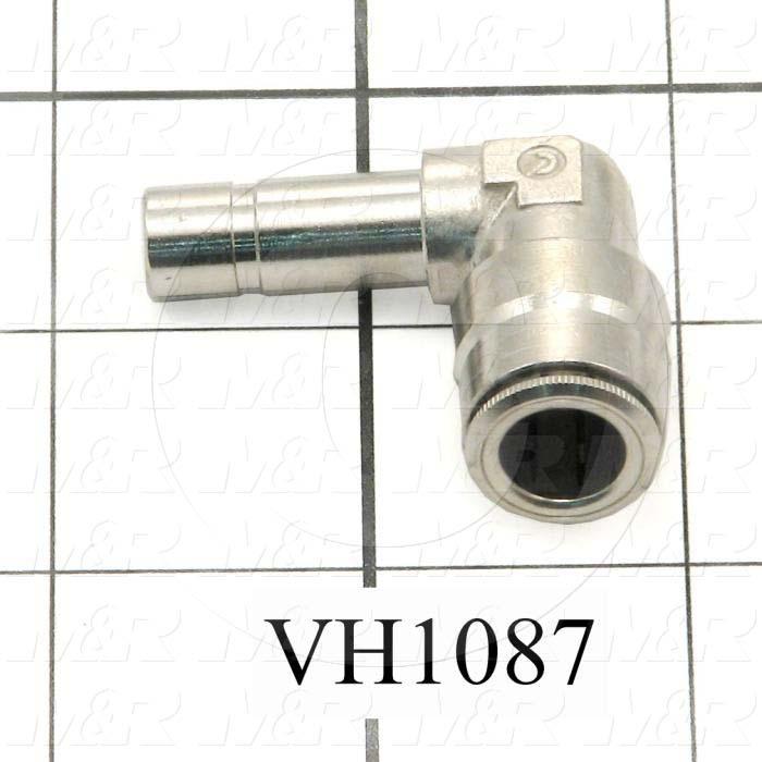 Fitting, 3/8" Port Size, 3/8" Tube OD, Plug-In Elbow