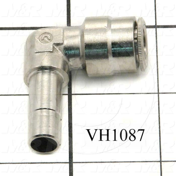 Fitting, 3/8" Port Size, 3/8" Tube OD, Plug-In Elbow