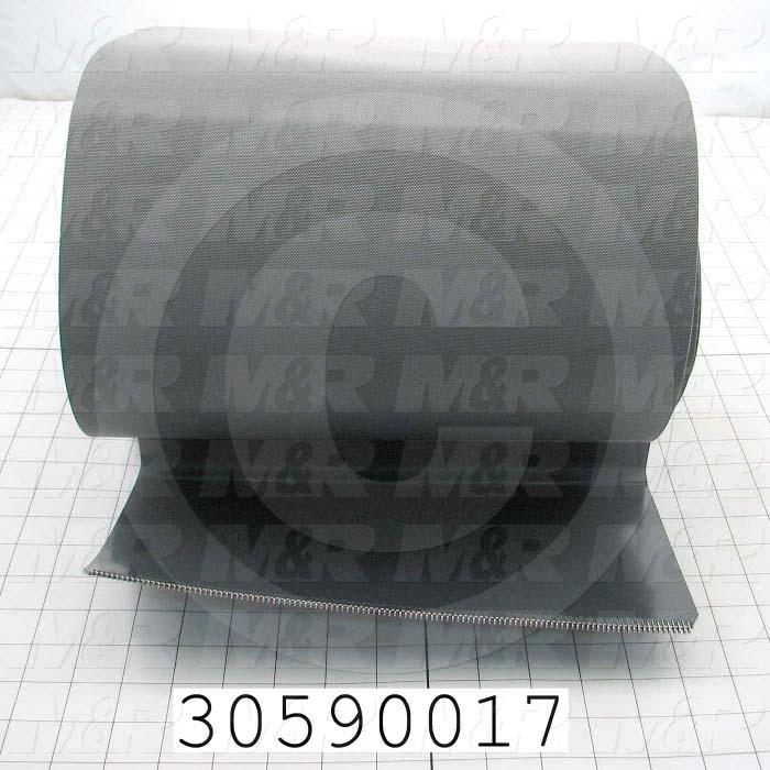 Flat Conveyor Belt, Clipper Lacing, 12 Cleats 13.66 Centers, Gray, Gray, 12" Width, 164" Length