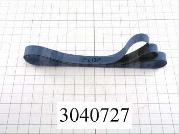 Flat Conveyor Belt, Fine/Tex., Polyurethane, Polyurethane, Blue, Black, 0.05" Thickness, 1" Width, 108.313" Length