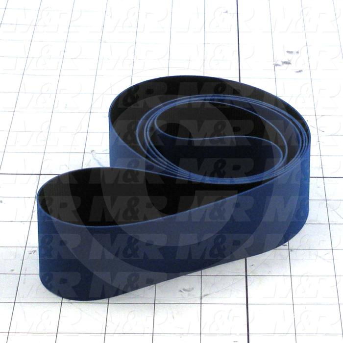 Flat Conveyor Belt, Fine/Tex., Polyurethane, Polyurethane, Blue, Black, 0.05" Thickness, 2" Width, 71.84" Length